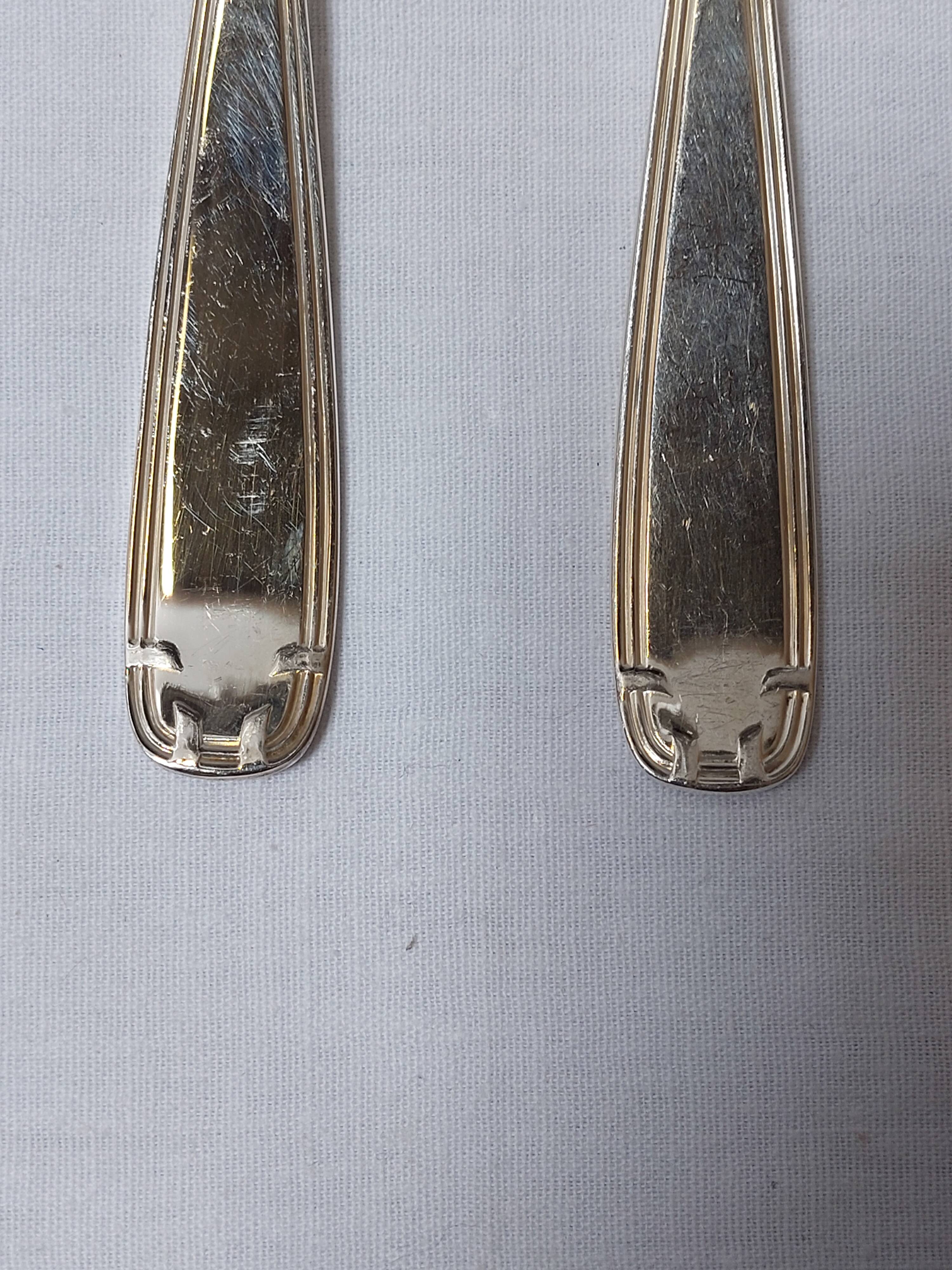 37-piece cutlery set in silver metal with Art Deco decor in box