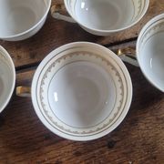 5 porcelain cups from Limoges – A. Lanternier & Cie – gold decoration