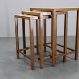 1940s Art Deco Nesting Tables with Opaxy Glass Top, Czechoslovakia