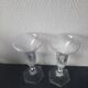 Pair of glass roshental candle holders