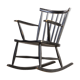 Black lacquered wooden rocking chair 70