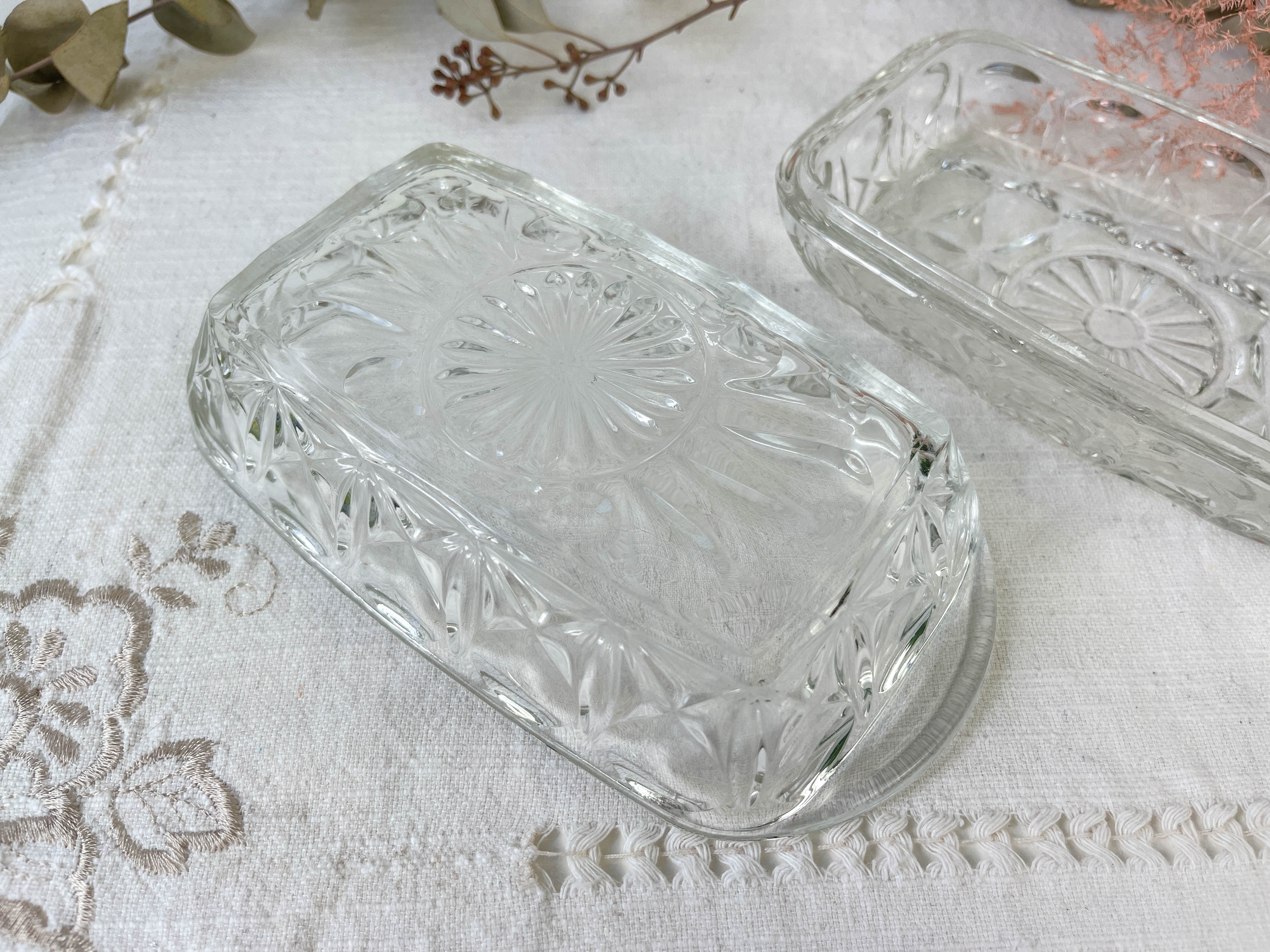 Vintage glass butter maker made in france reims