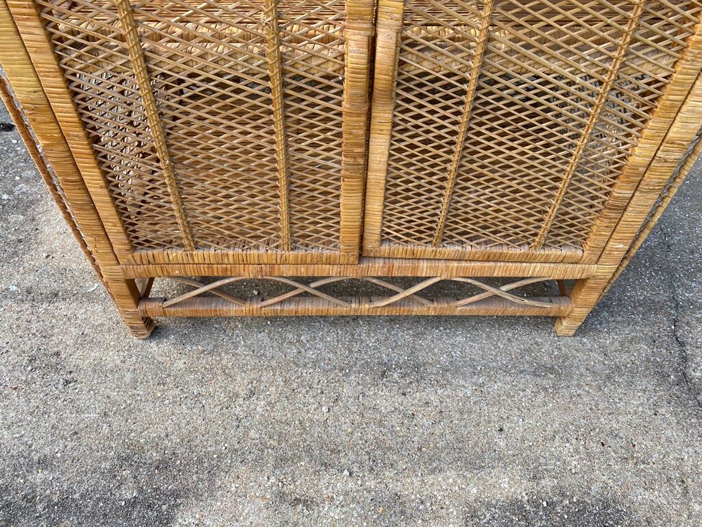 Cabinet library secretary wicker rattan year 60/70
