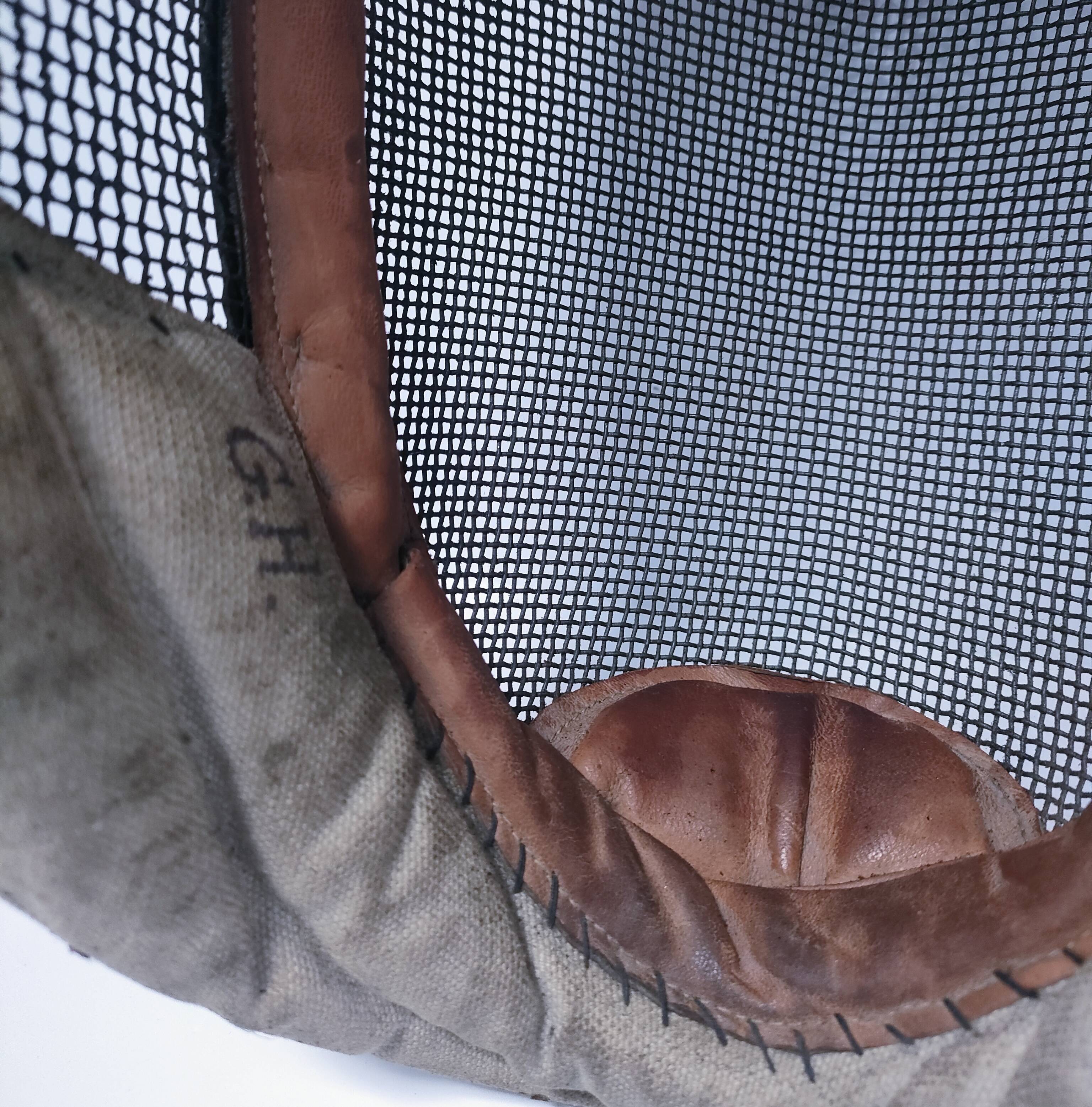 metal and leather fencing mask, early 20th century