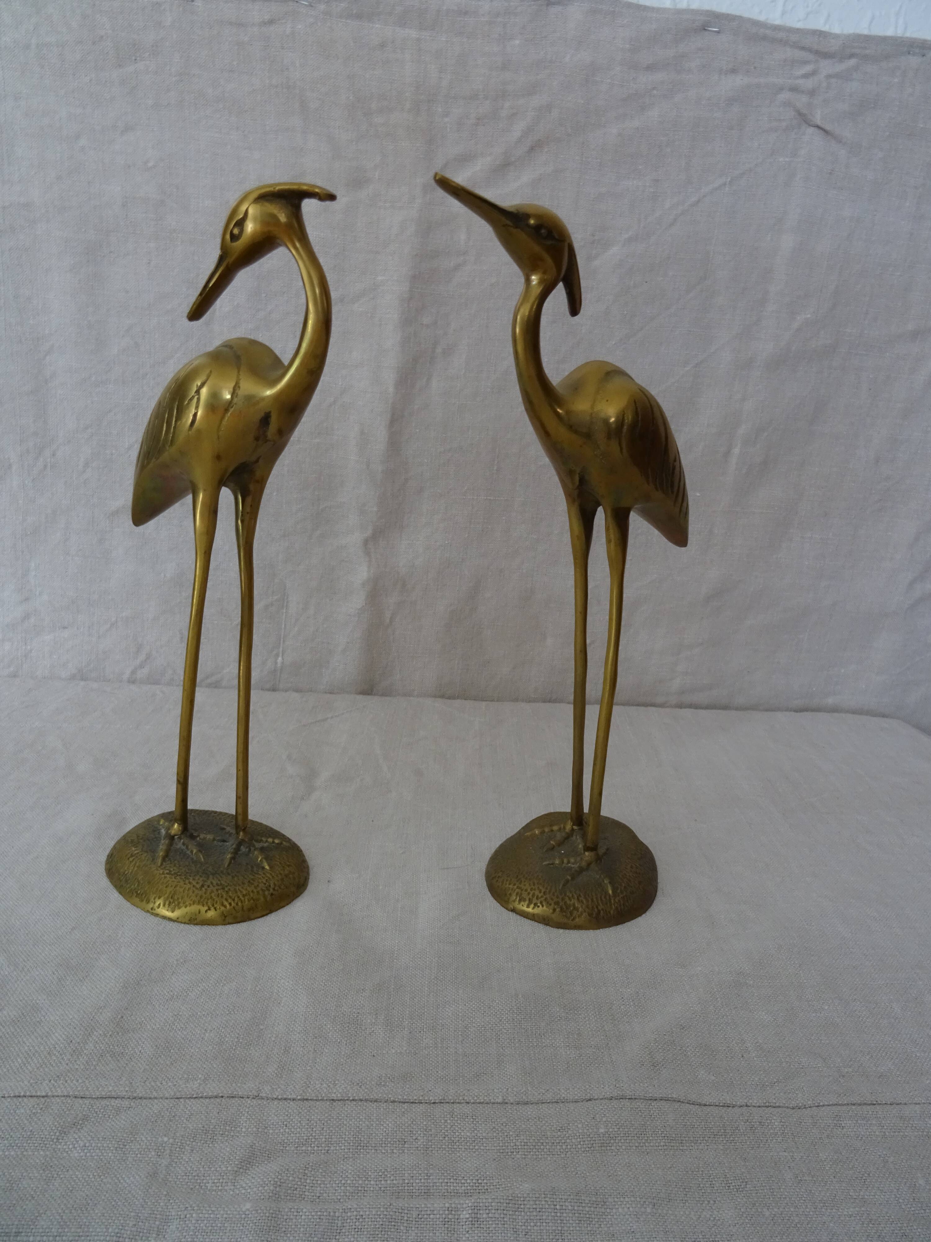 Pair of waders brass birds