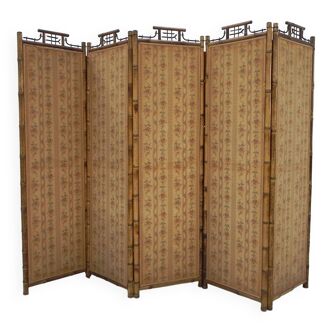 Bamboo folding screen