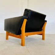 VINTAGE MID-CENTURY POUL M. VOLTHER  LEATHER AND OAK LOUNGE CHAIR 1960,s
