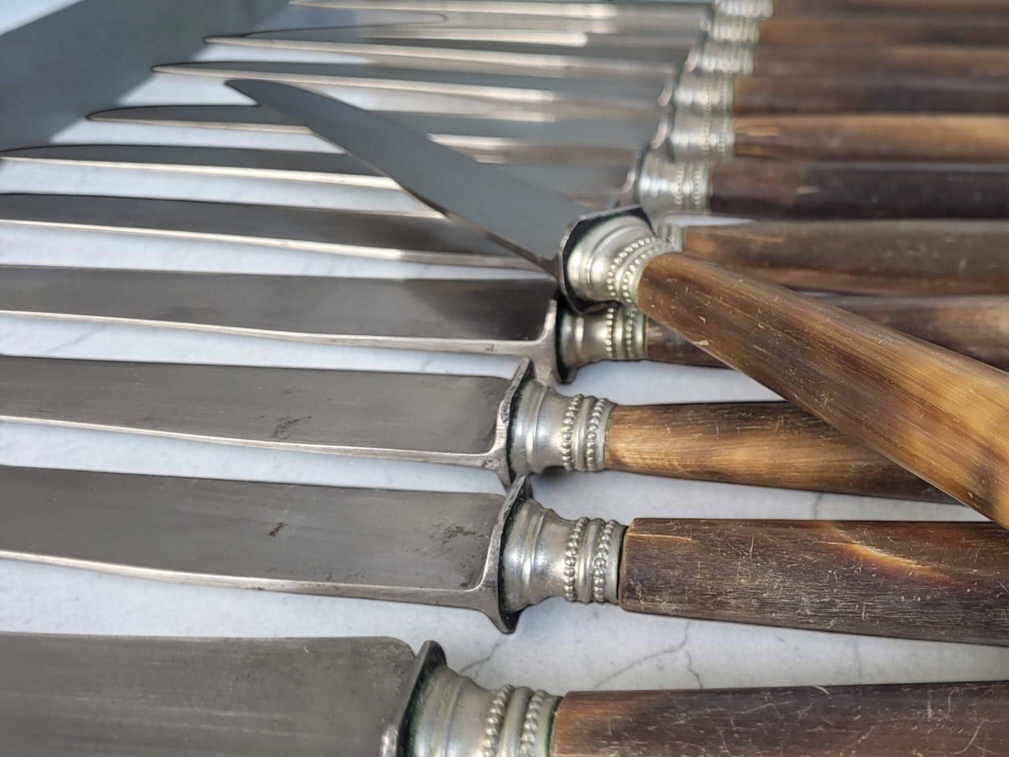 12 horn handle knives