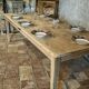 French solid oak farmhouse table 239x89 Raw patinated