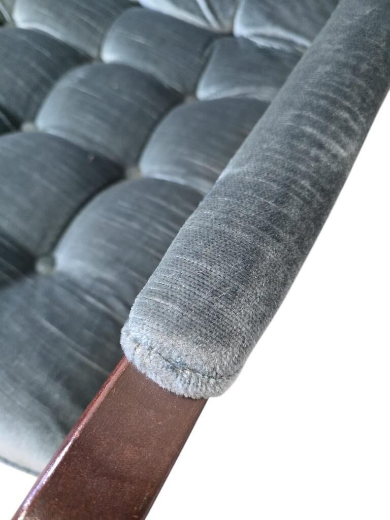 Vintage blue three-seater sofa