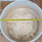 Large round container in composite material for garden, 53 cm in diameter and 25 cm in height