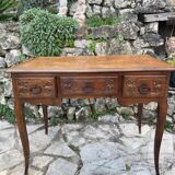 Louis XV style carved solid oak writing table, 19th century