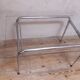 Desk table 120x76cm chrome metal and glass