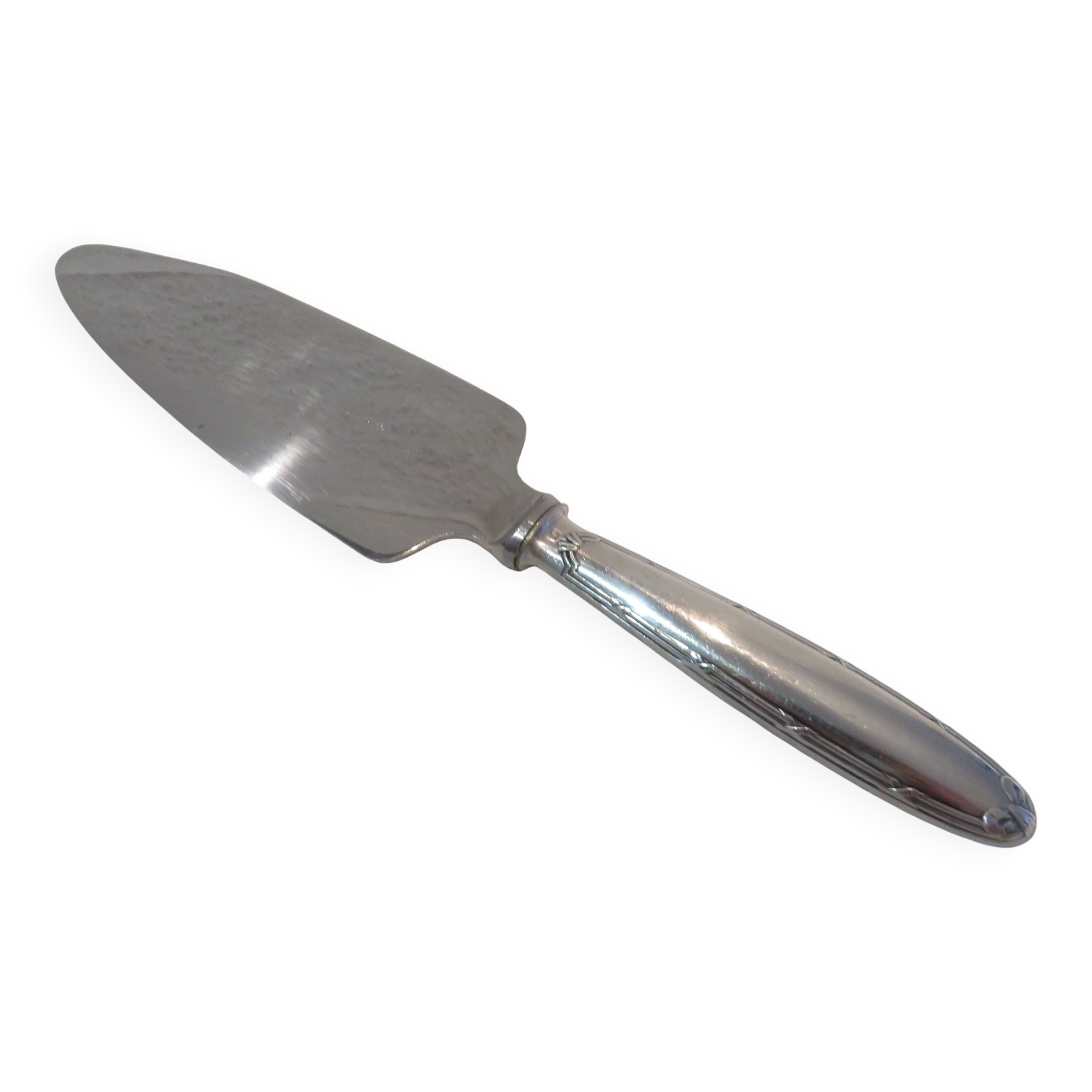 Christofle silver metal ice cream cutter shovel with oxidation ribbons