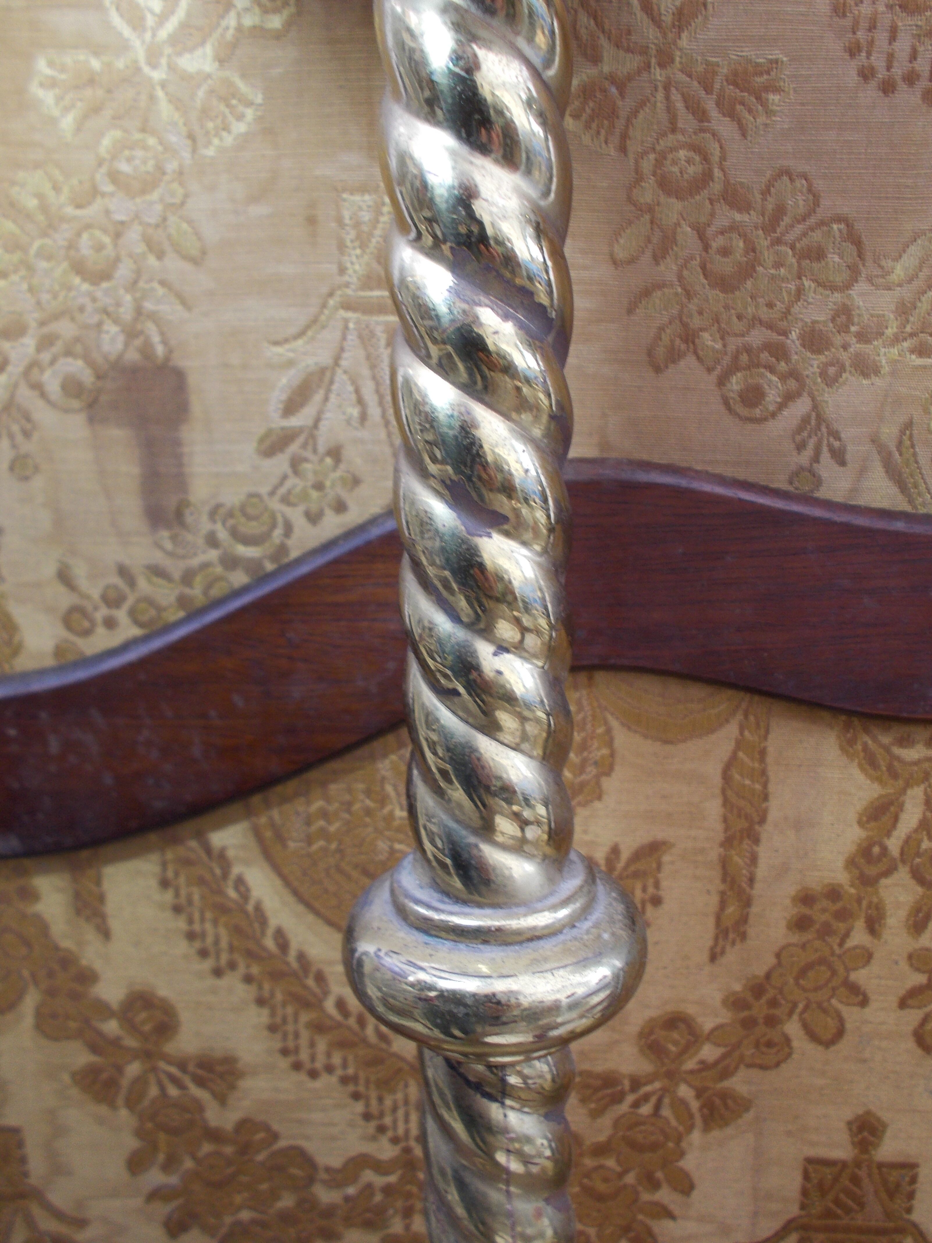 Pair of antique candle holders 19th brass 39 cm