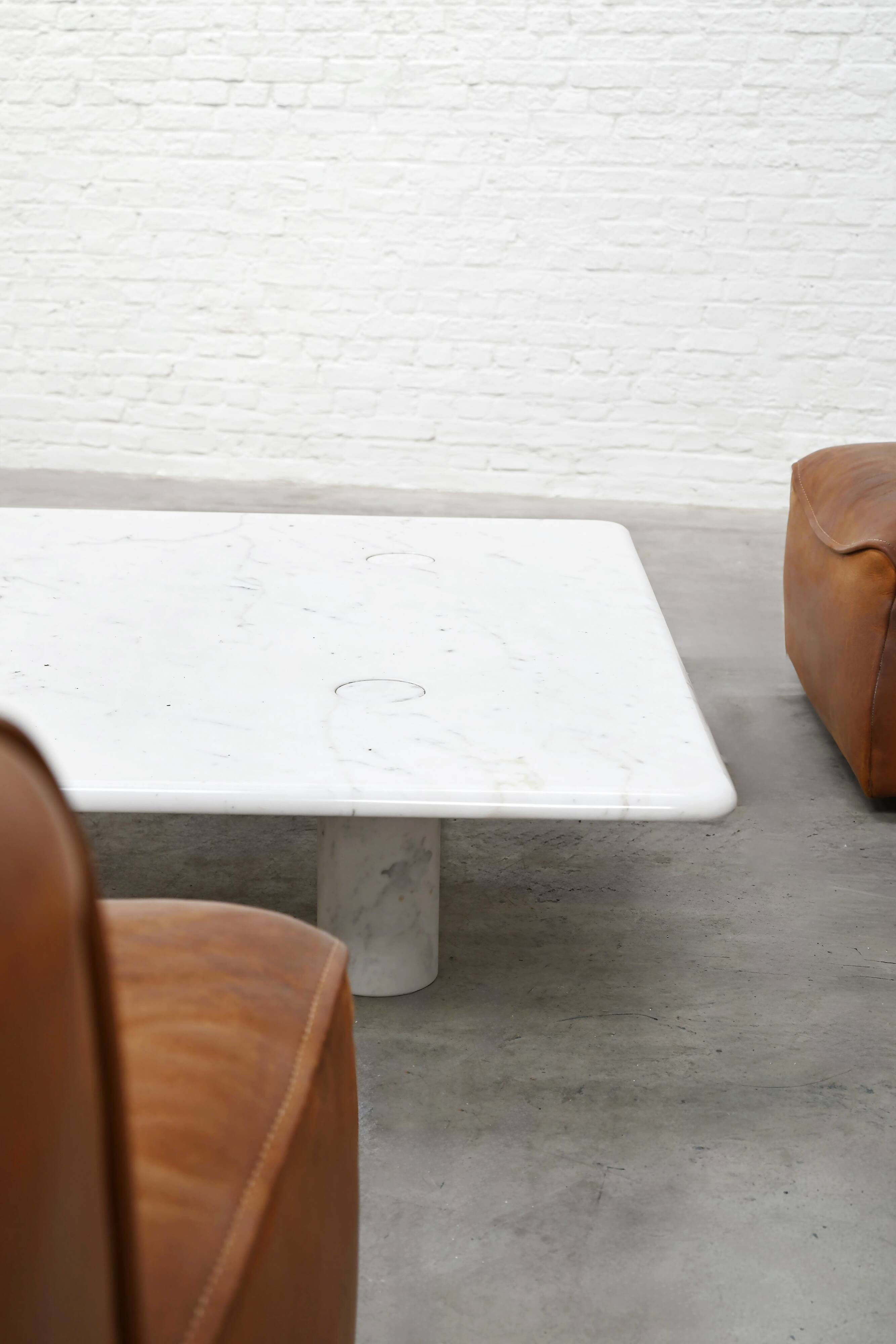 Angelo Mangiarotti for Up&Up Carrara Marble Coffee Table, Italy 1970's