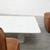 Angelo Mangiarotti for Up&Up Carrara Marble Coffee Table, Italy 1970's