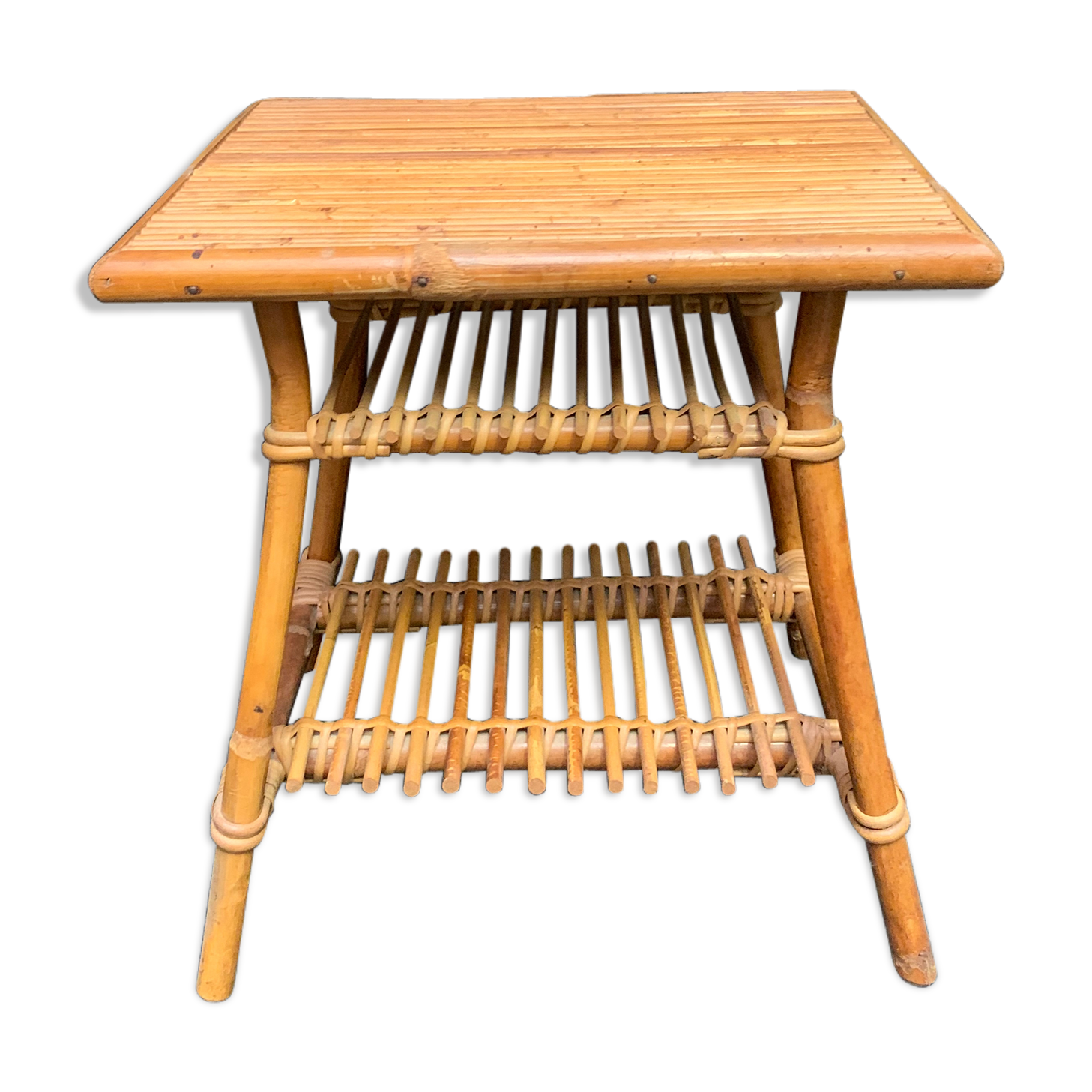 Coffee table, 1960 design rattan side table