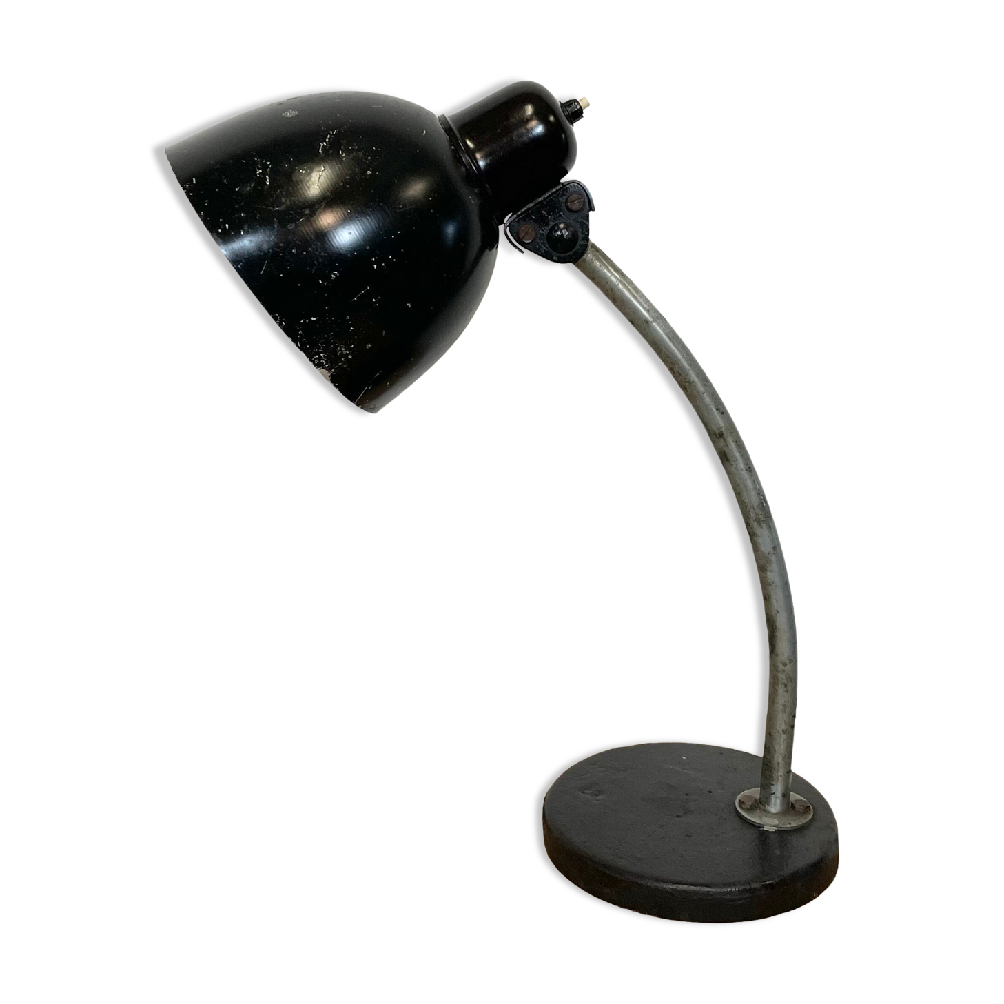 Black industrial table lamp, 1950s