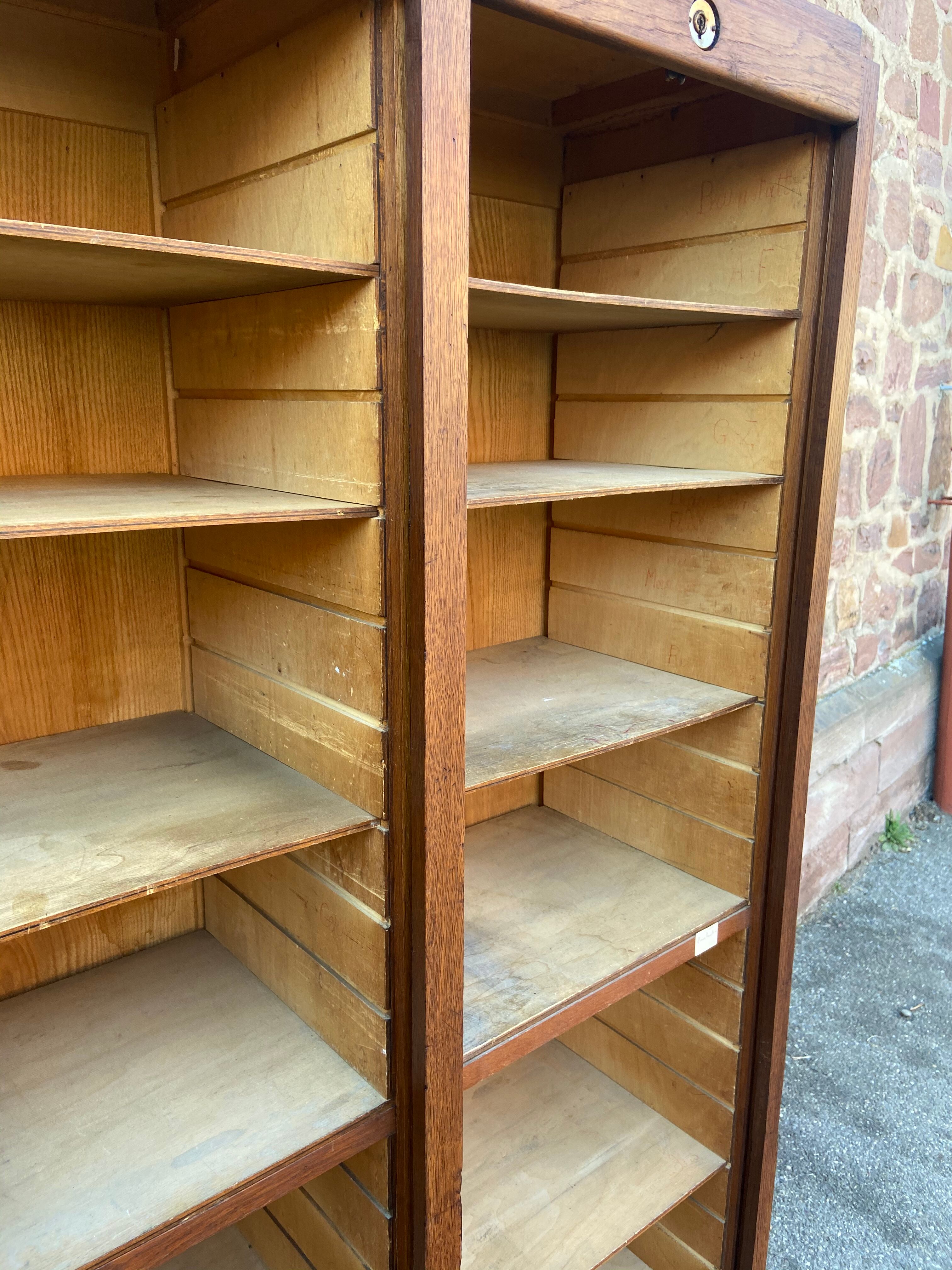 Furniture slided curtain slider in oak 1950