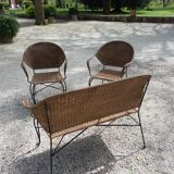 Wicker and iron lounge