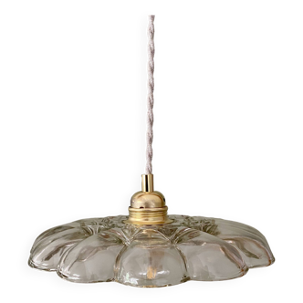 Vintage molded glass lampshade pendant light - tableware collection -