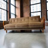 Canapé vintage en bois / canapé-lit / canapé