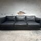 Bastiano leather canapé in black by Tobia Scarpa for Knoll