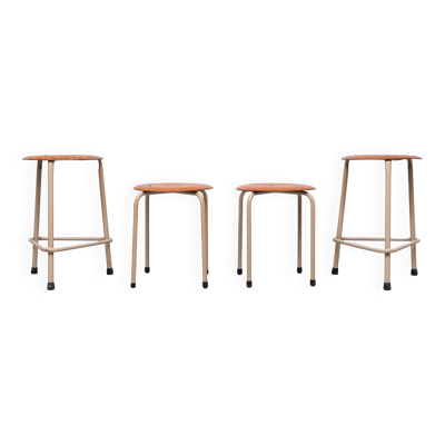 4 tabourets de travail industriels Marko années 60