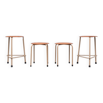 4 tabourets de travail industriels Marko années 60