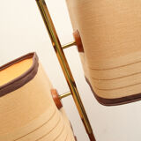 Lampadaire des années 1960 en teck et laiton