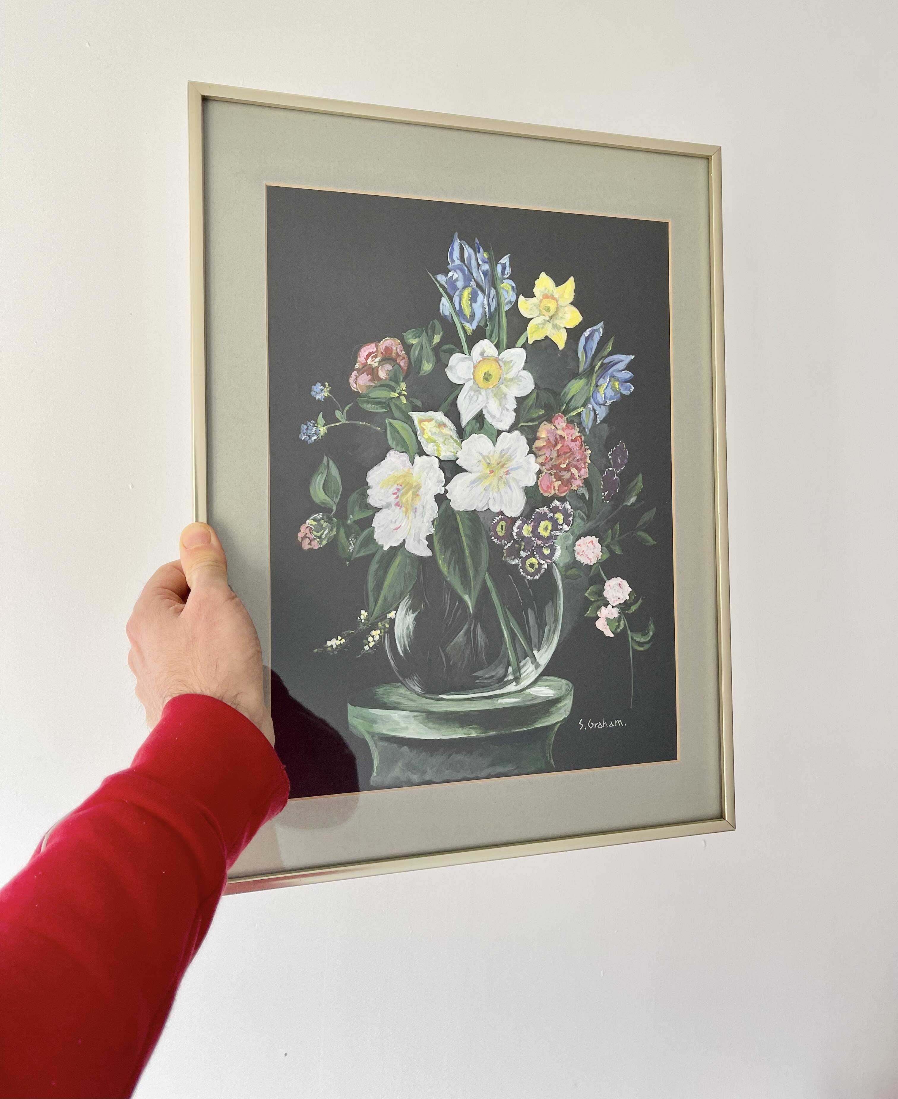 Vintage Still Life Painting of Flowers