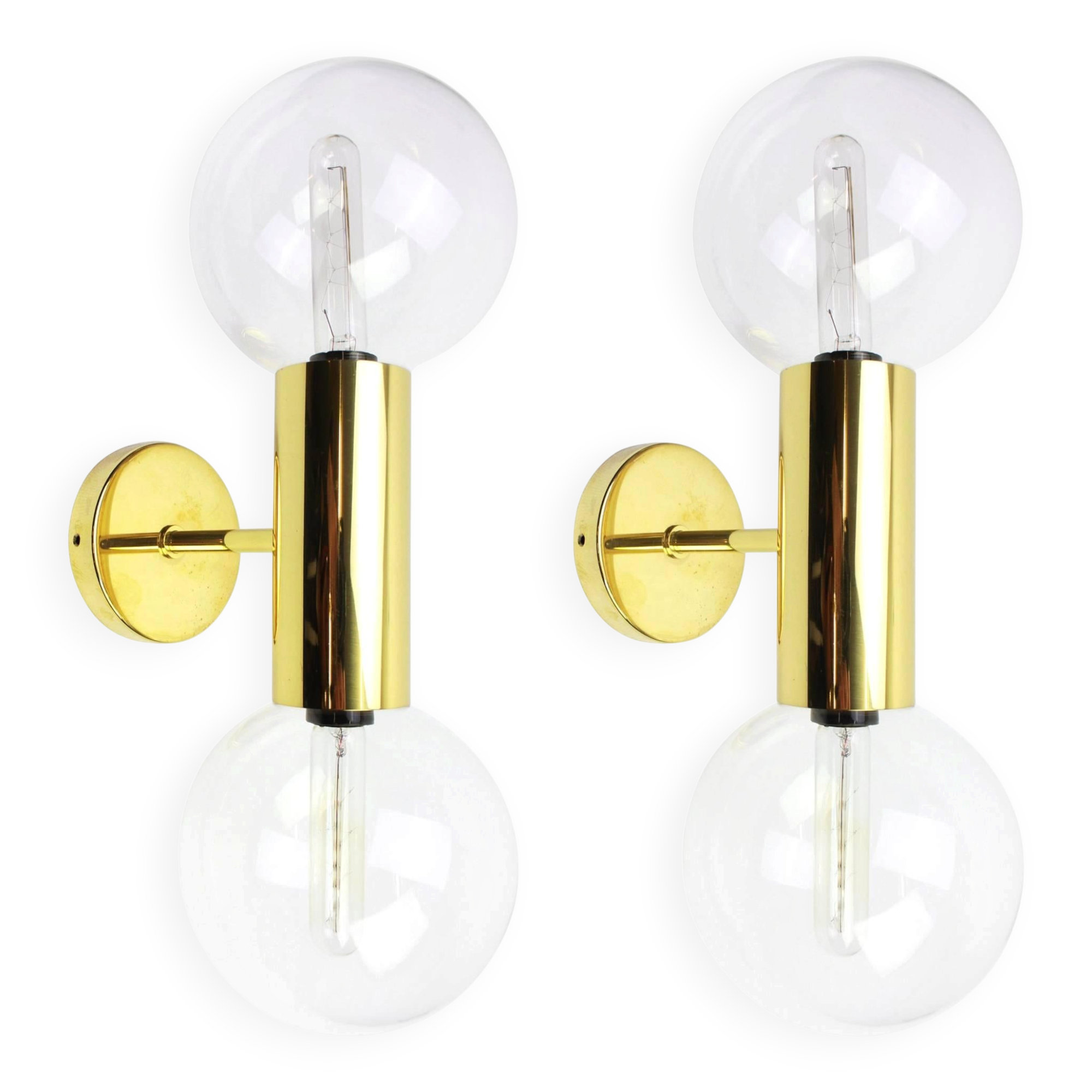 Pair of mid-century design wall lamps by Motoko Ishii for Staff, Germany, 1970s.