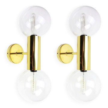 Pair of mid-century design wall lamps by Motoko Ishii for Staff, Germany, 1970s.