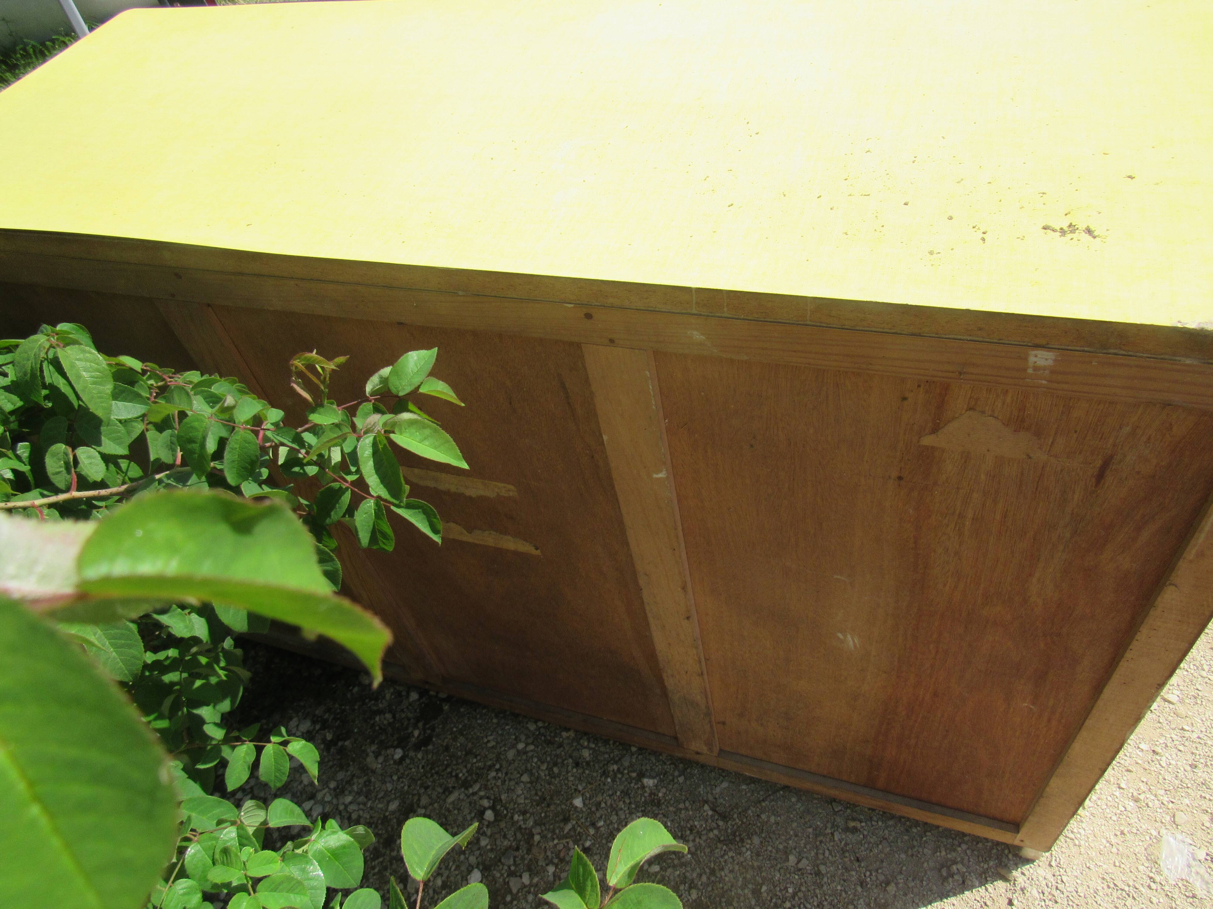 Yellow formica buffet
