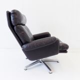 ESA black leather armchair by Werner Langenfeld