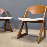 Vintage brutalist dining chairs, set of 6 - 1960s