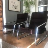 Brown velvet armchair from the 80s