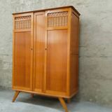 Wood & rattan cabinet