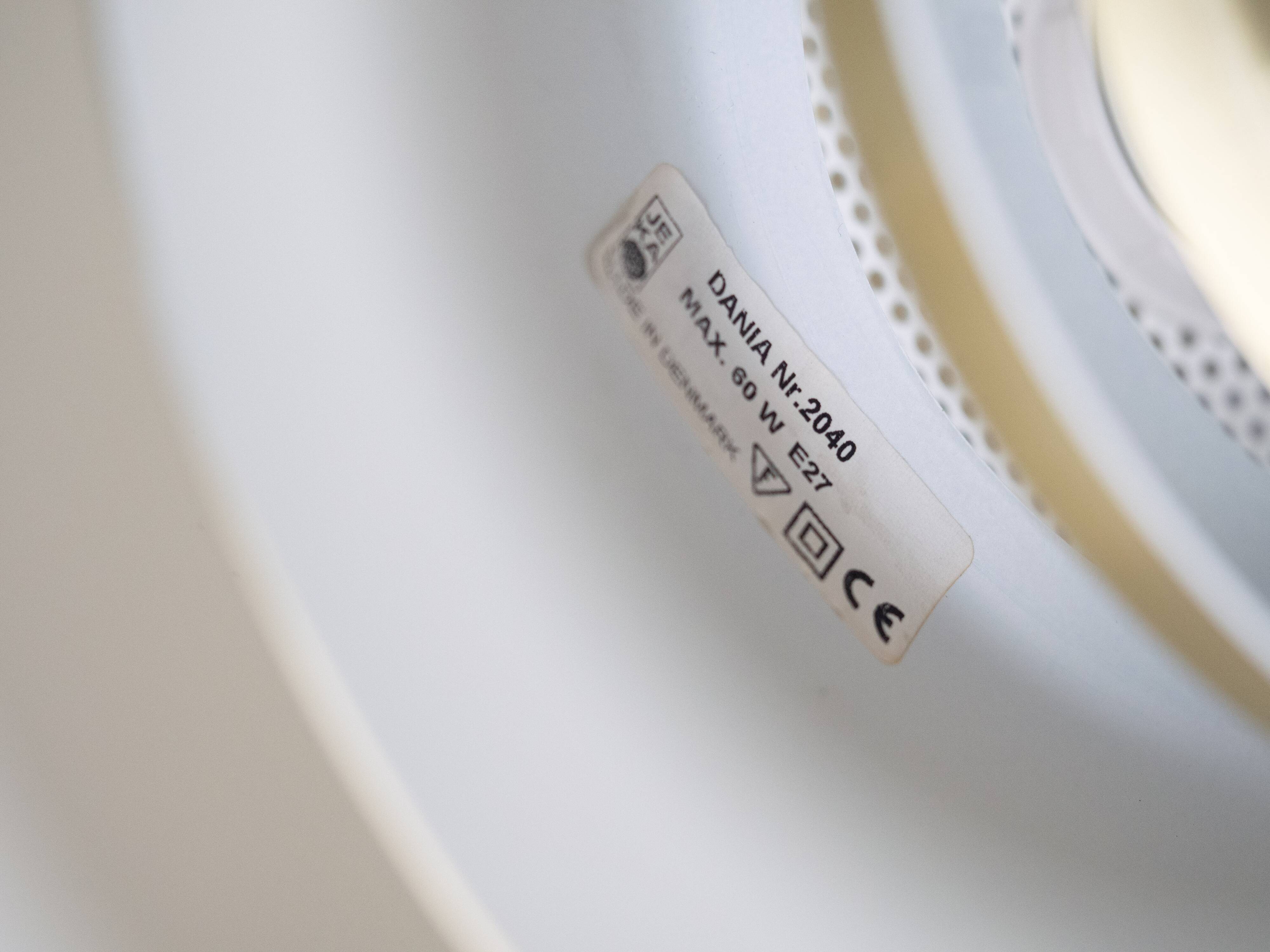 Danish vintage pendant lamp Dania by Kurt Wiborg, Jeka, 1980s