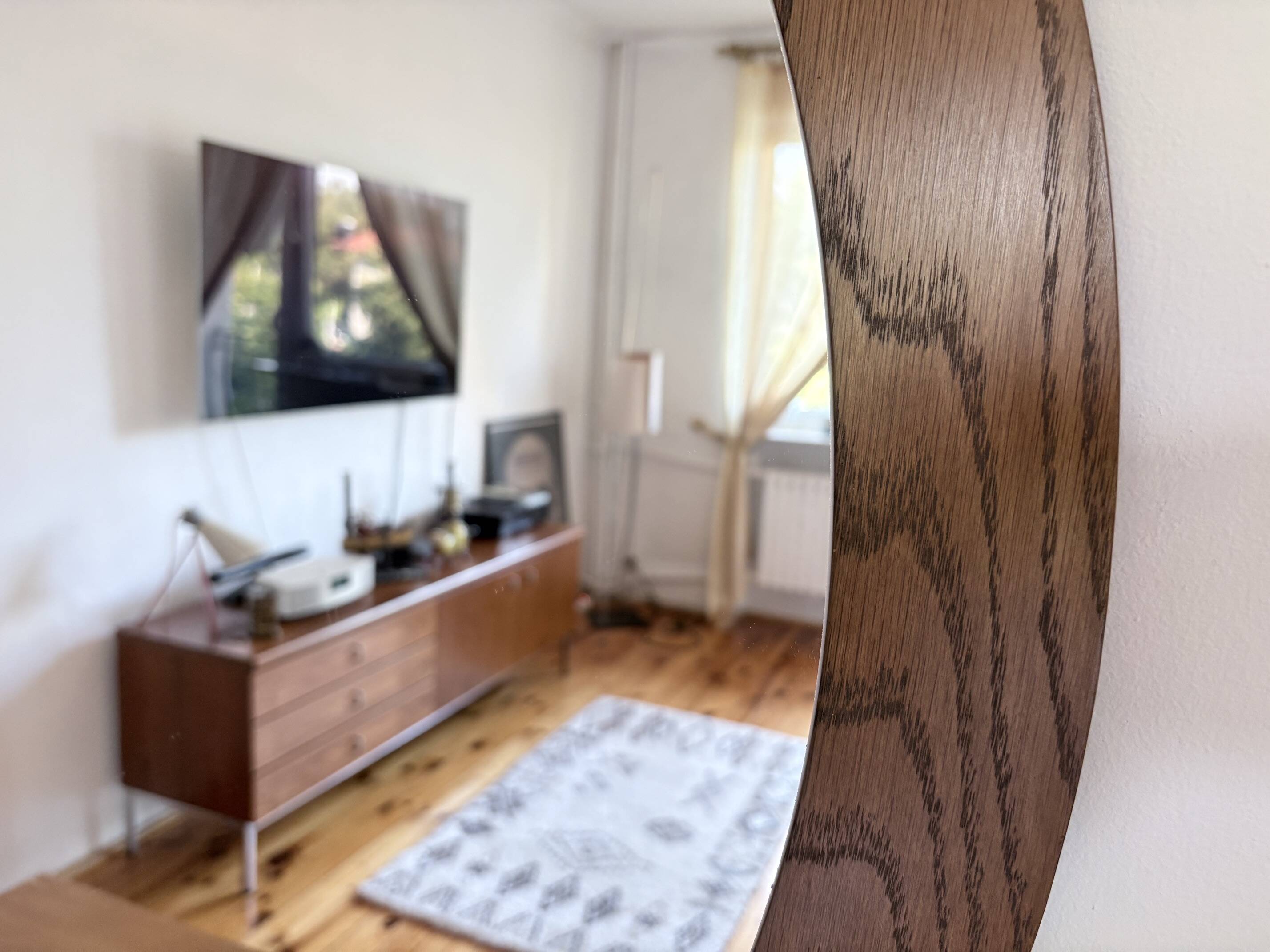 Miroir scandinave XL, 94 cm, années 1960