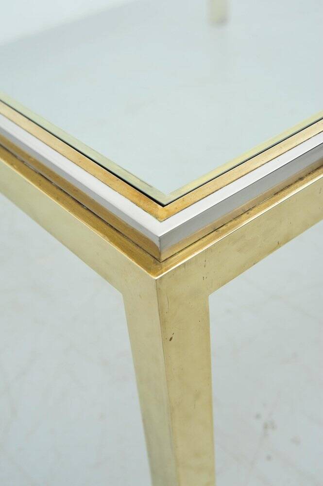 Hollywood Regency two-tone coffee table with glass top,  1970s