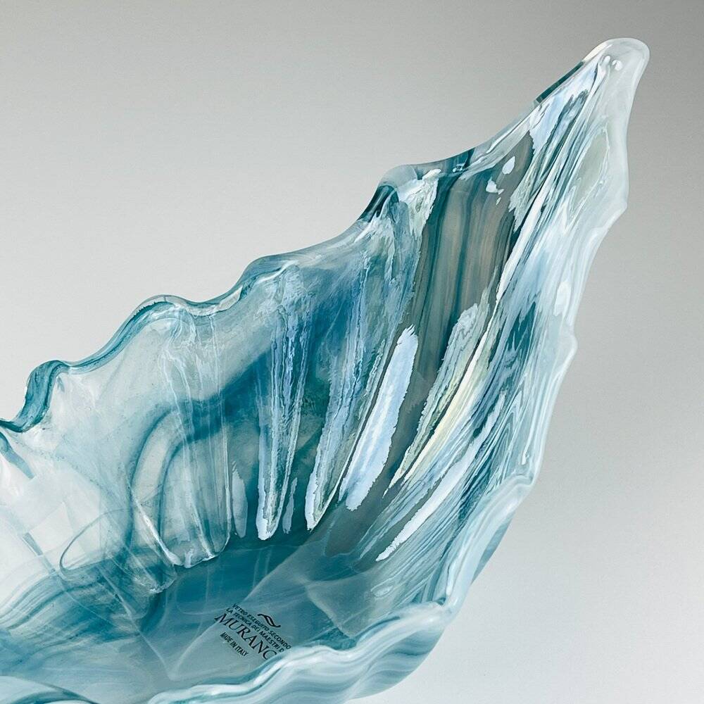 Vintage Italian Blue Art Glass Vase, 1990s