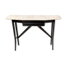 Wooden console table with a lumachella marble top, italy
