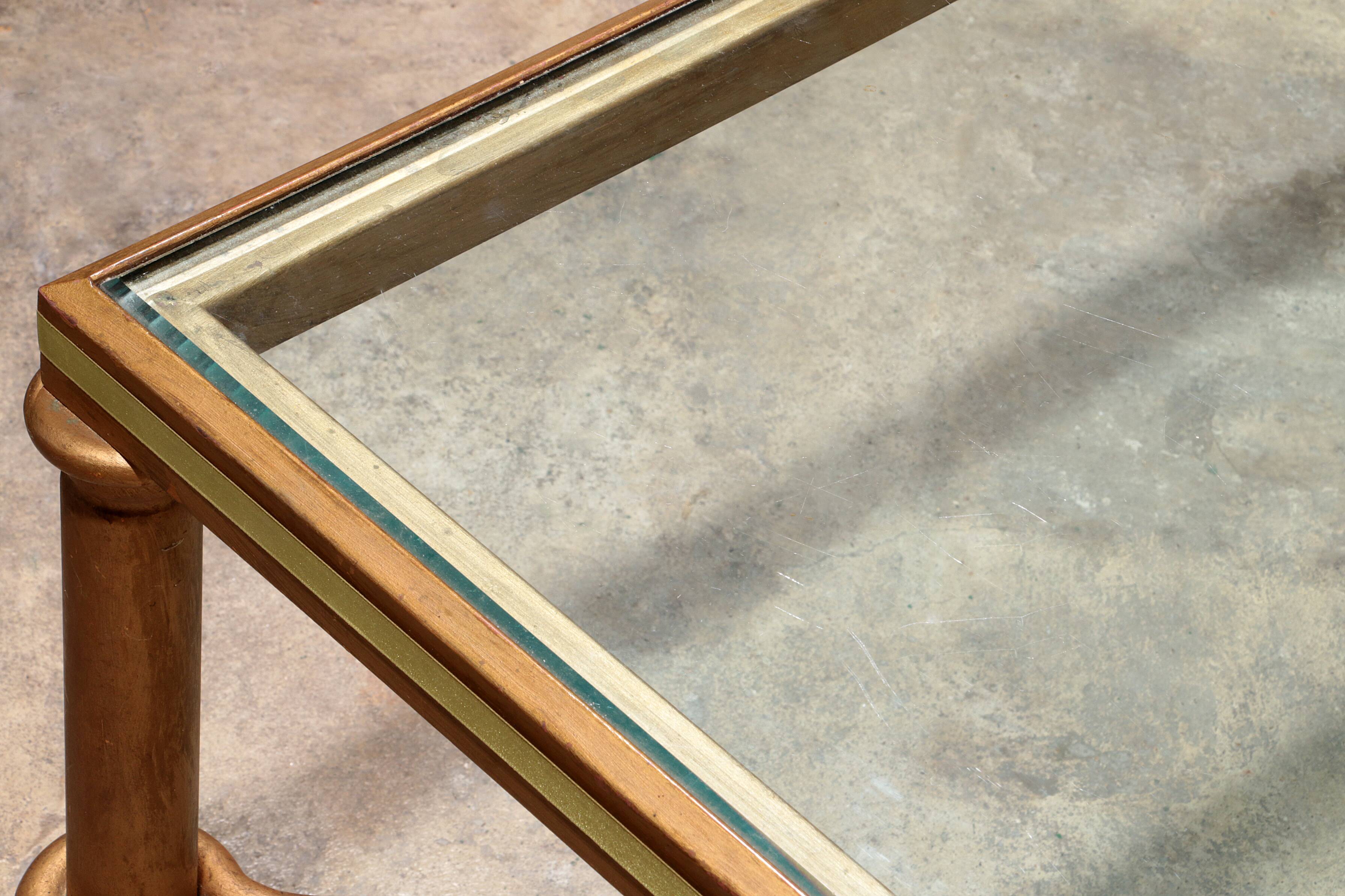 Elegant Gilded Iron Coffee Table by Giovanni Banci, Italy 1970