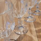 4 thick glass stemmed glasses