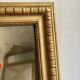 Old gilded mirror louis Philippe rectangular carved godrons