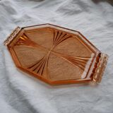 Plateau en verre orangé