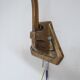 Pair of brass and glass wall sconces
