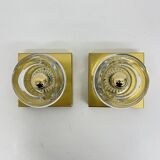 Vintage Peill & Putzler Ice glass Wall Lamp , 1970s